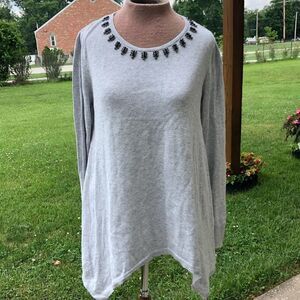 SIMPLY VERA WANG long sleeve jeweled sweater